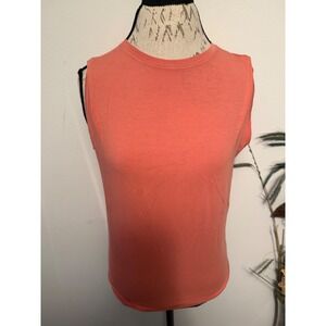 Lululemon Sleeveless Muscle Tank Top Coral Pink Crew Neck Womens Size 6